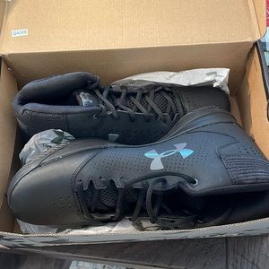 Under Armour high top sneakers sized 8.5. All black. New in box.